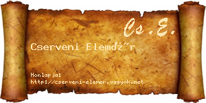 Cserveni Elemér névjegykártya